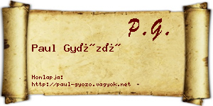 Paul Győző névjegykártya